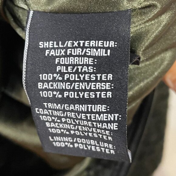 New 7FAM Teddy Faux Fur Toggle Coat Olive Green Large $199 - Picture 8 of 9